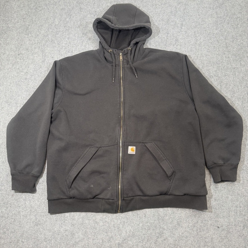 Carhartt Rain Defender Mens 2XL Loose Fit Full Zip Hoodie Black Workwear Mexico